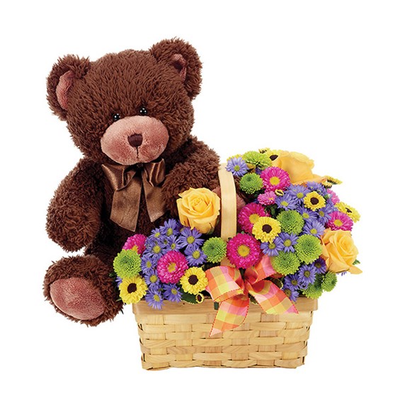 &quot;Beary Happy Birthday&quot; flowers (BF159-11KM)